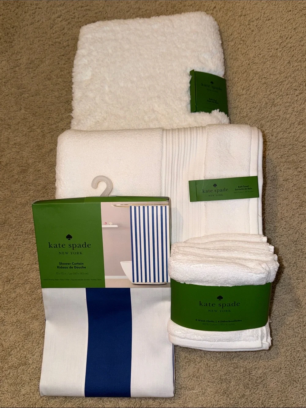 kate spade White Bathroom Linen Set